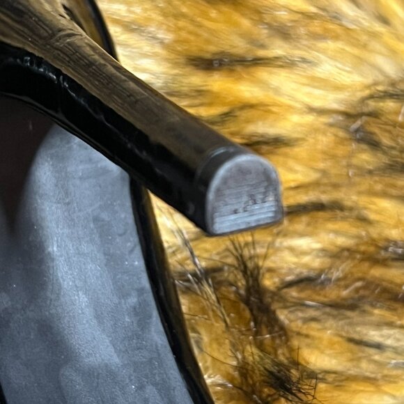 Jessica Simpson Black Patent Leather Platform Peep-Toe Stilettos - Picture 6 of 6